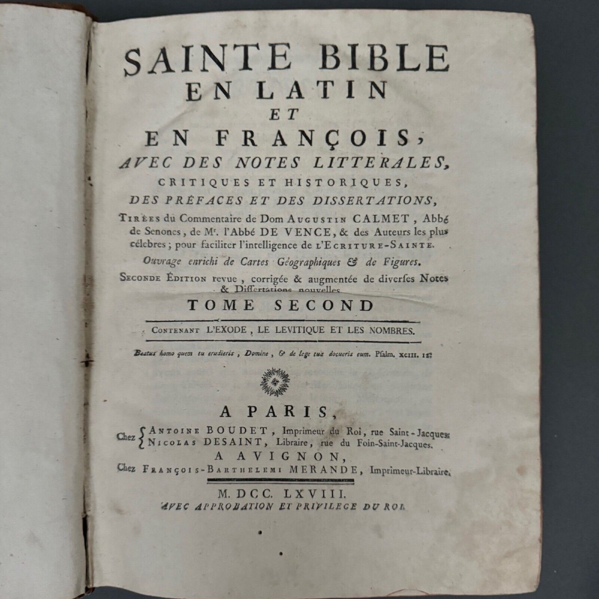 Livres Sainte Bible en Latin et en François Paris 1767-photo-4