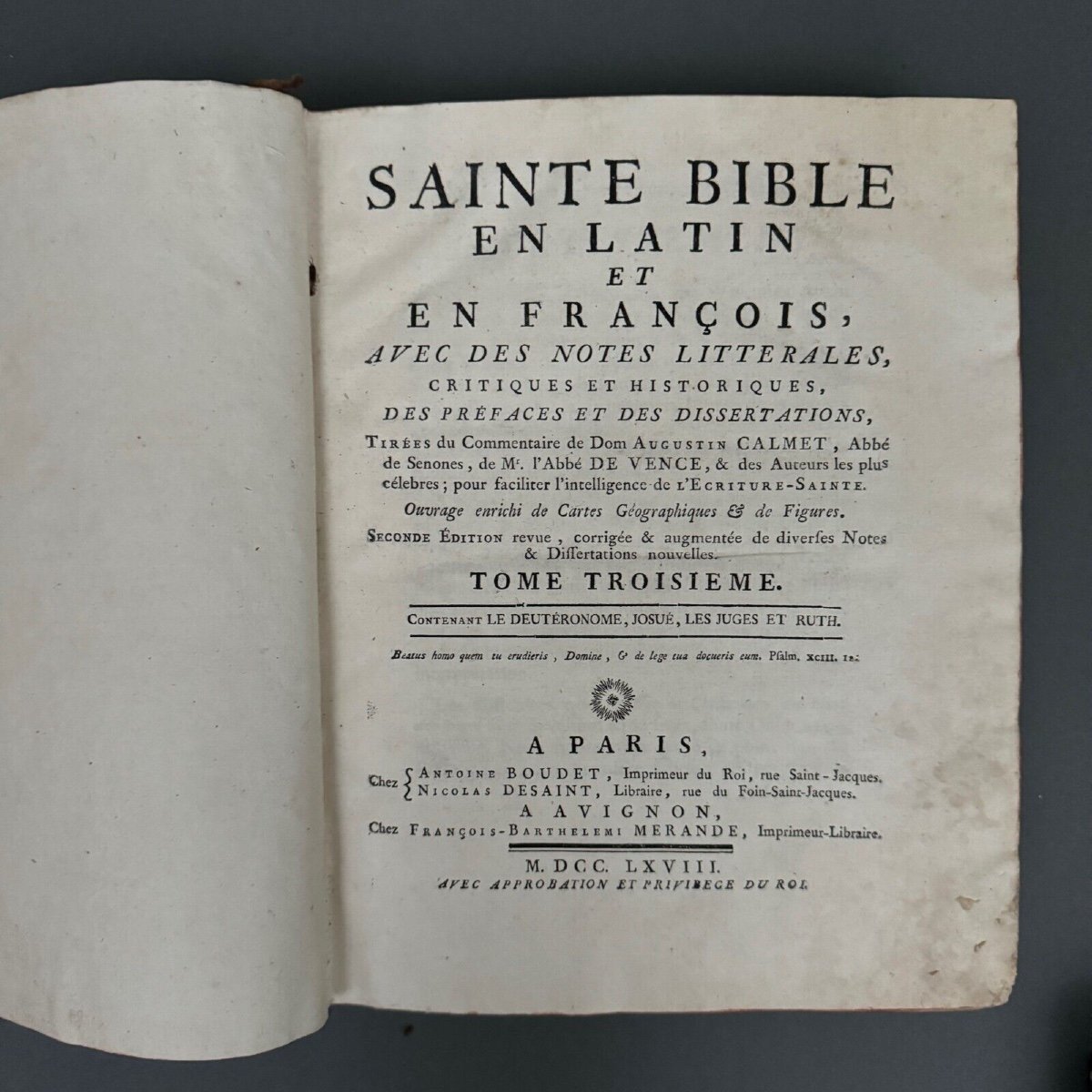 Livres Sainte Bible en Latin et en François Paris 1767-photo-5