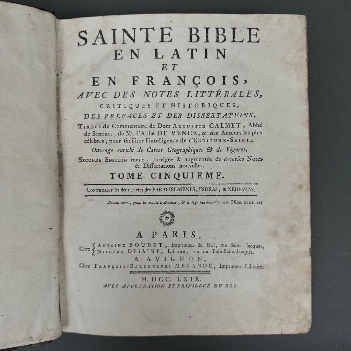 Livres Sainte Bible en Latin et en François Paris 1767-photo-6