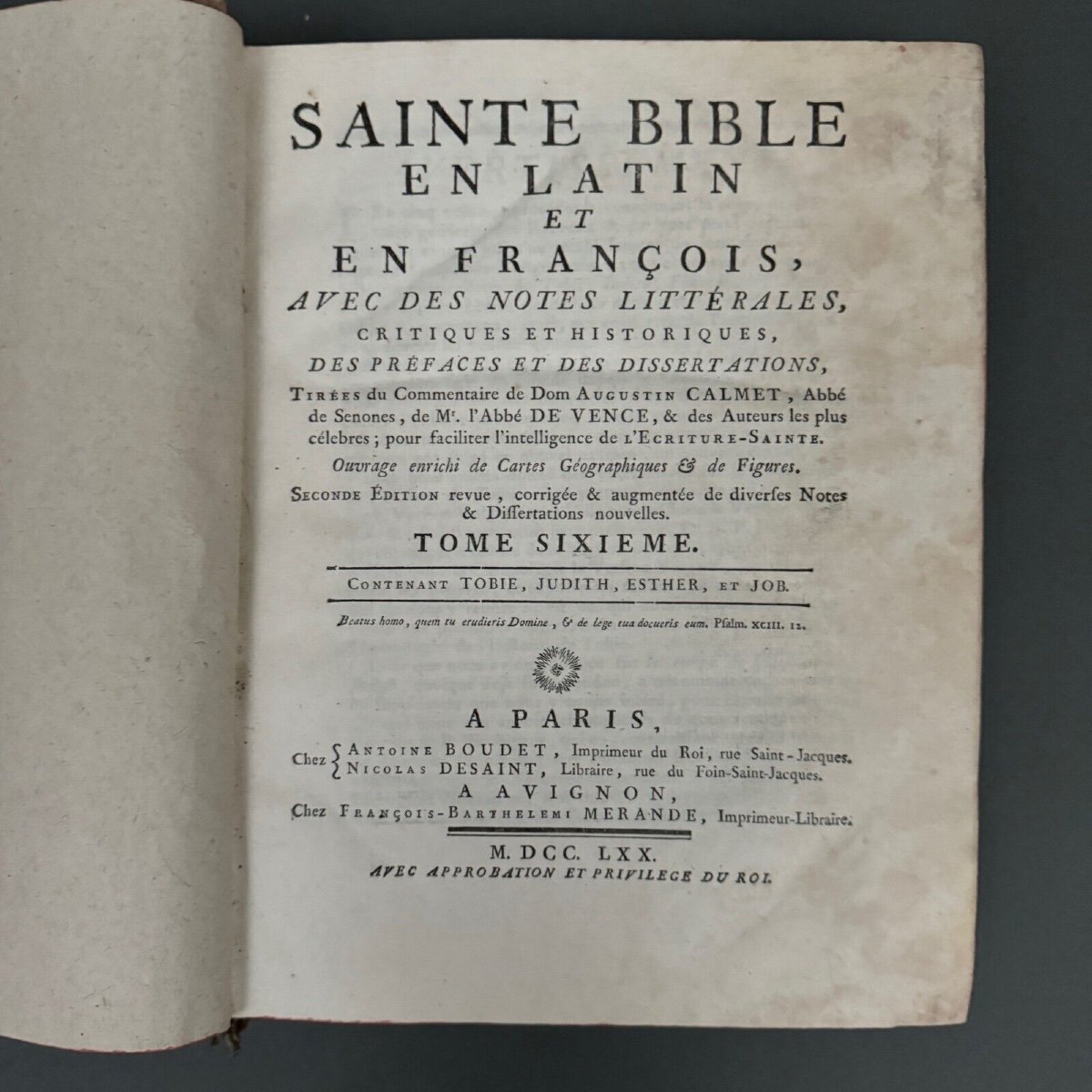 Livres Sainte Bible en Latin et en François Paris 1767-photo-7