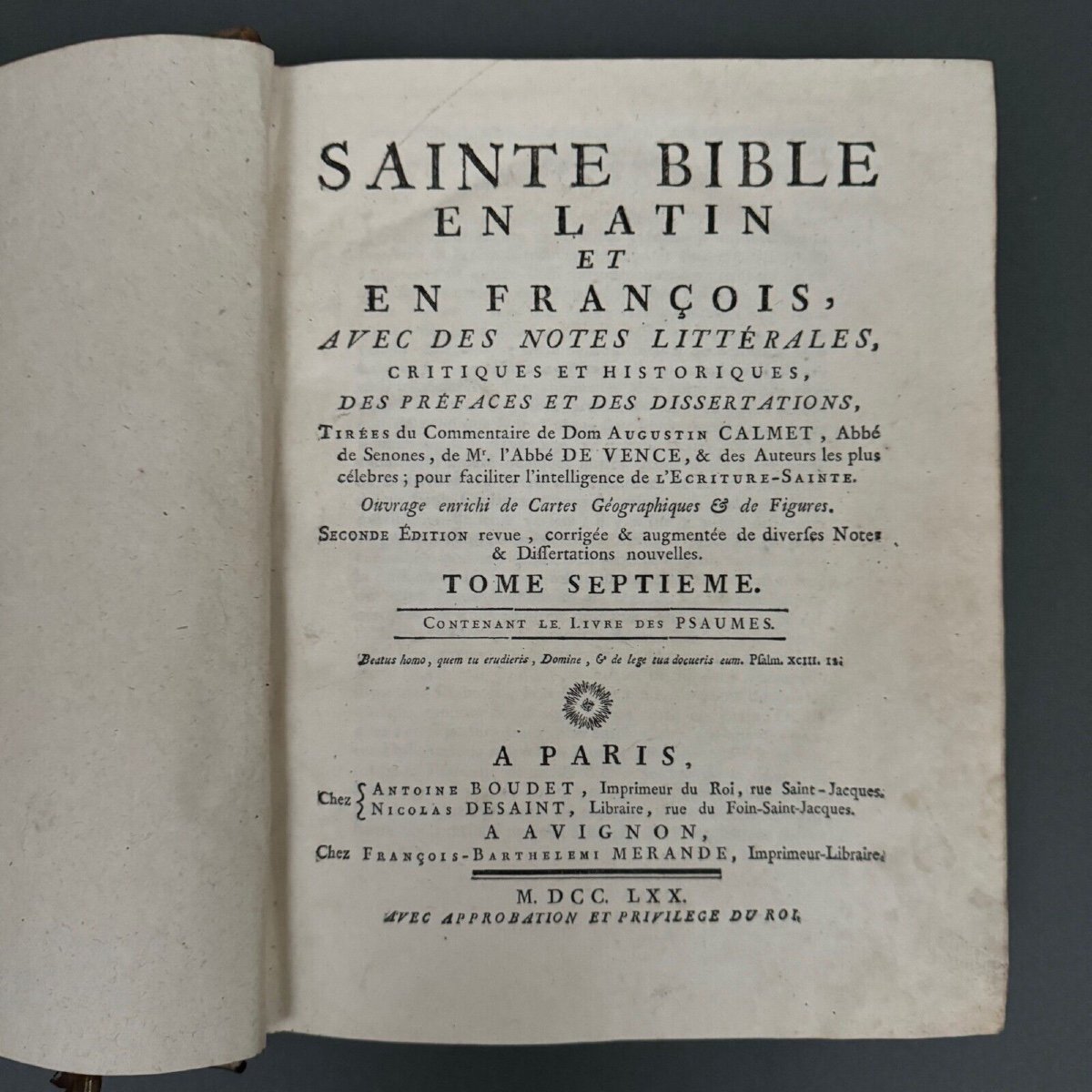 Livres Sainte Bible en Latin et en François Paris 1767-photo-8