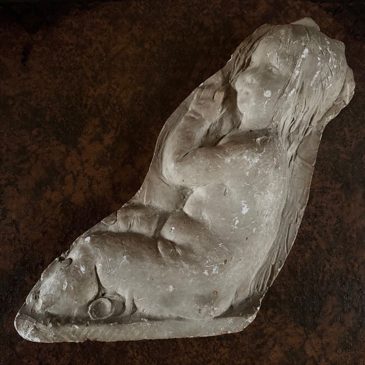 Bas-relief en plâtre représentant un bébé par Charles Filleul XXe-photo-3