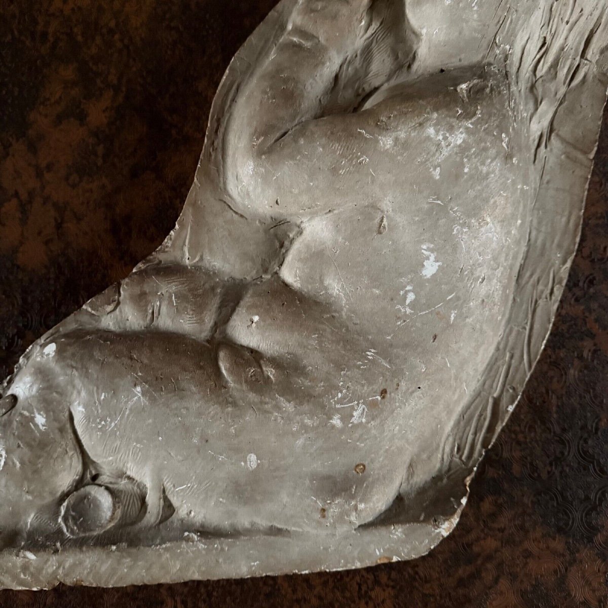 Bas-relief en plâtre représentant un bébé par Charles Filleul XXe-photo-5