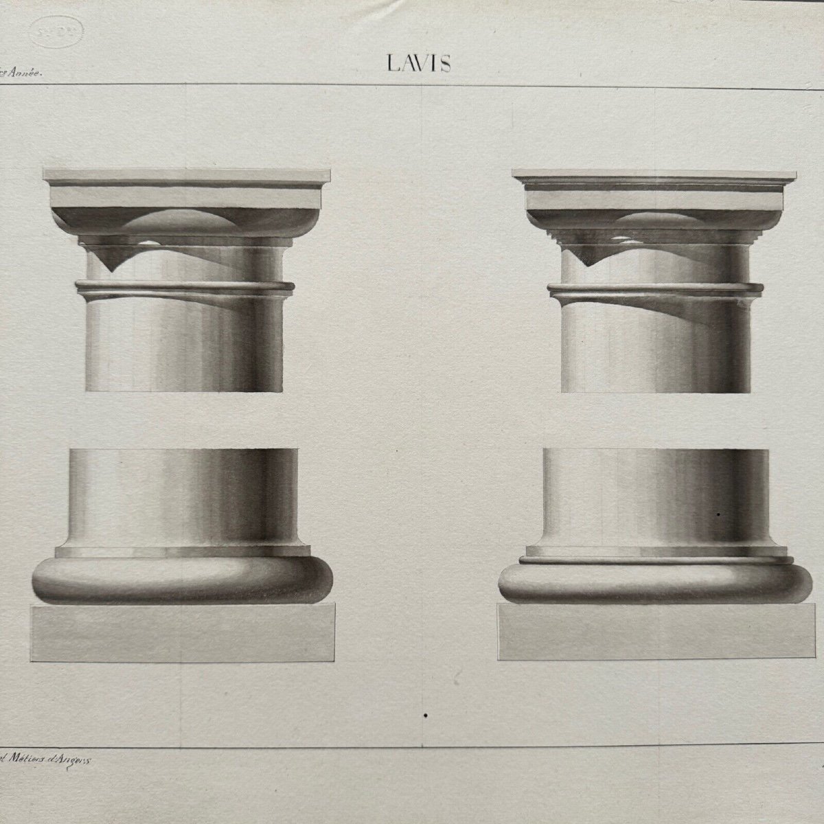 Dessins Lavis Ecole Impériale des Arts et Métiers d’Angers par Lehuedé-photo-2