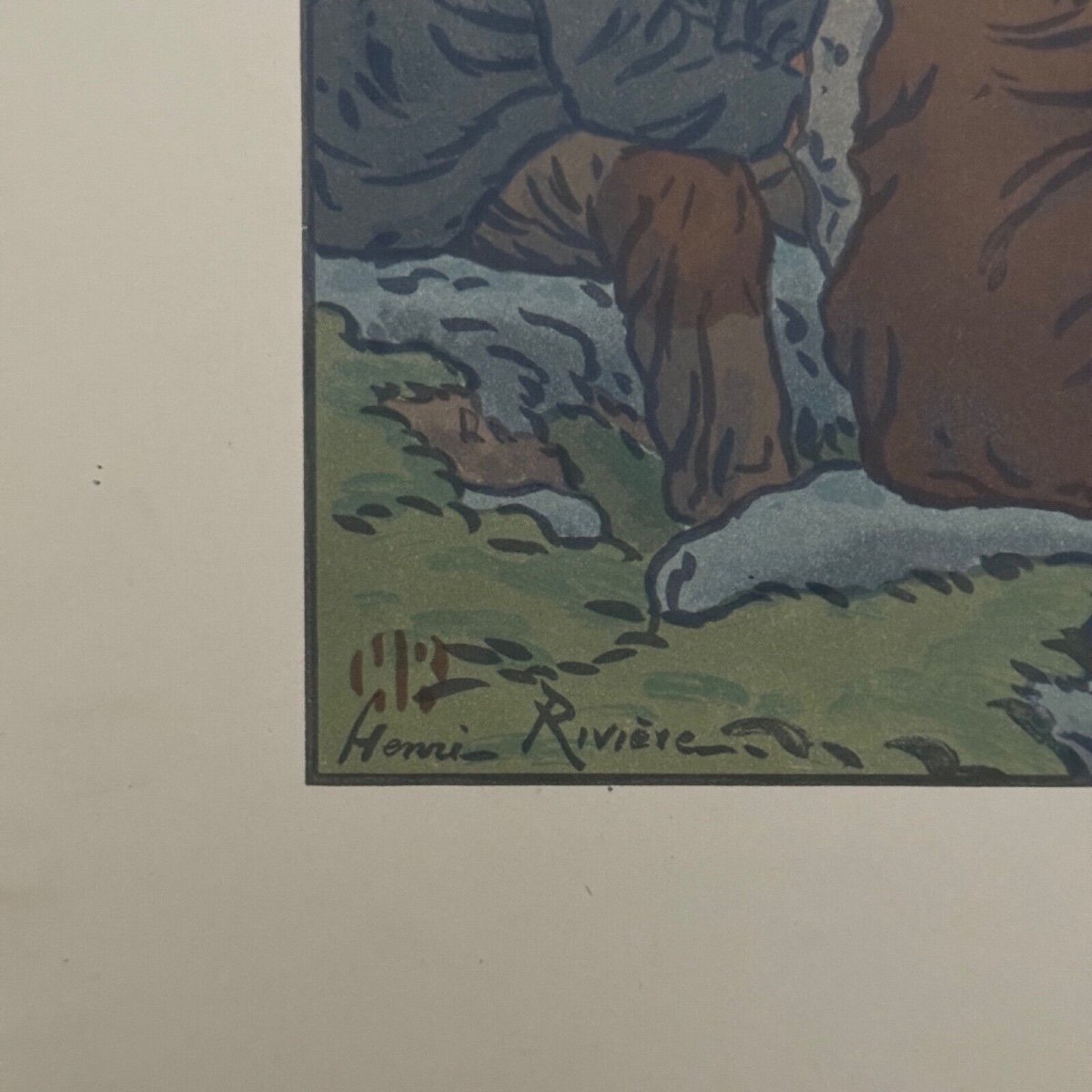 Lithograph By Henri Rivière In The Wind Of Noroît - The Old Ones-photo-2