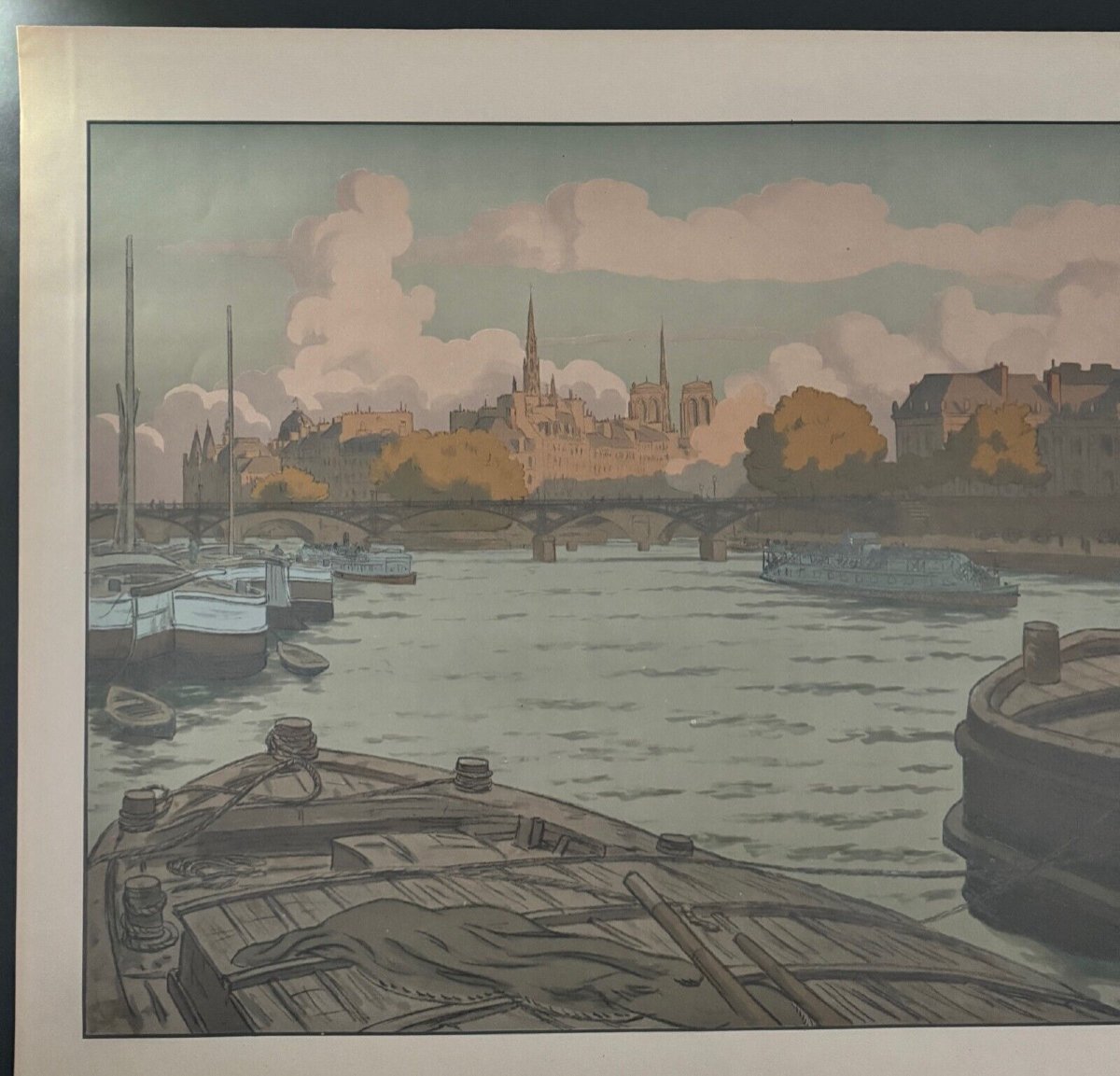 Lithograph By Henri Rivière Parisian Landscapes - The Institute And The City-photo-4