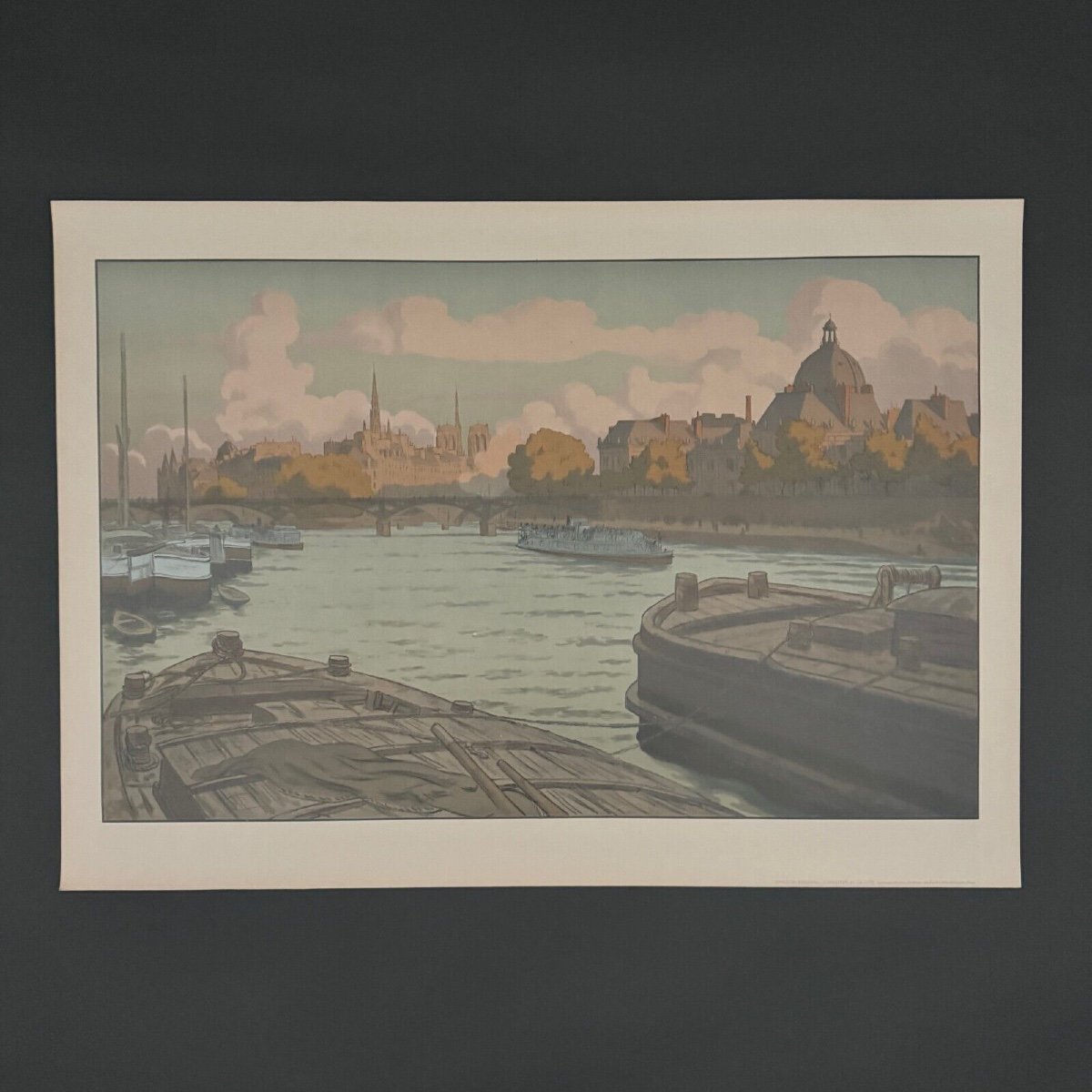 Lithograph By Henri Rivière Parisian Landscapes - The Institute And The City