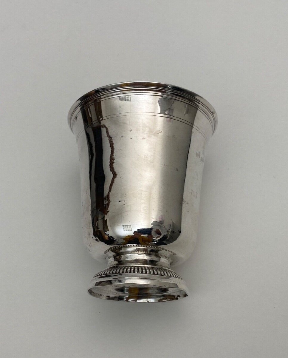 Silver Cup With Shower Foot, 18th Century, Farmers General, Beaded Gadroons-photo-2