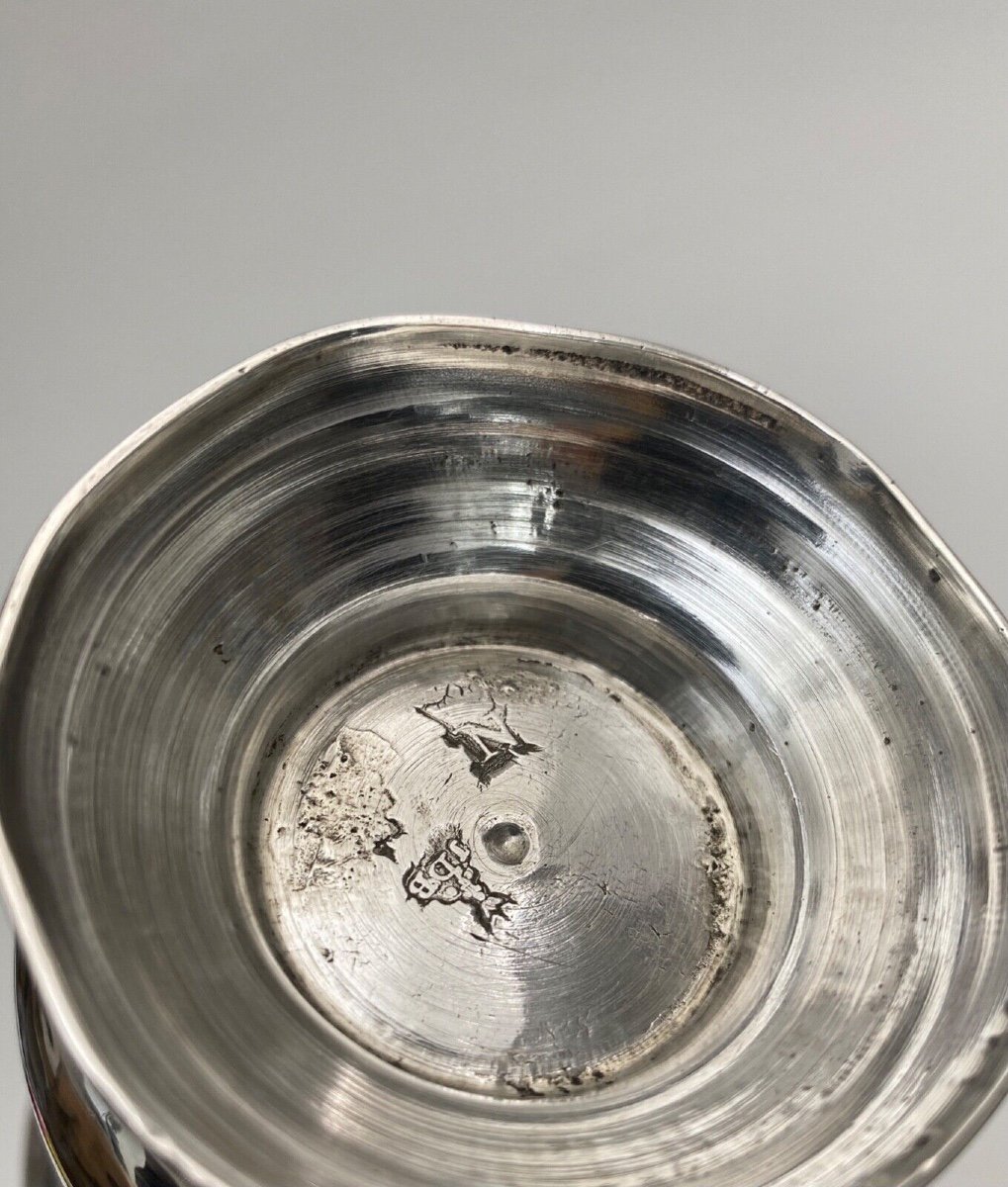 Silver Cup With Shower Foot, 18th Century, Farmers General, Beaded Gadroons-photo-2