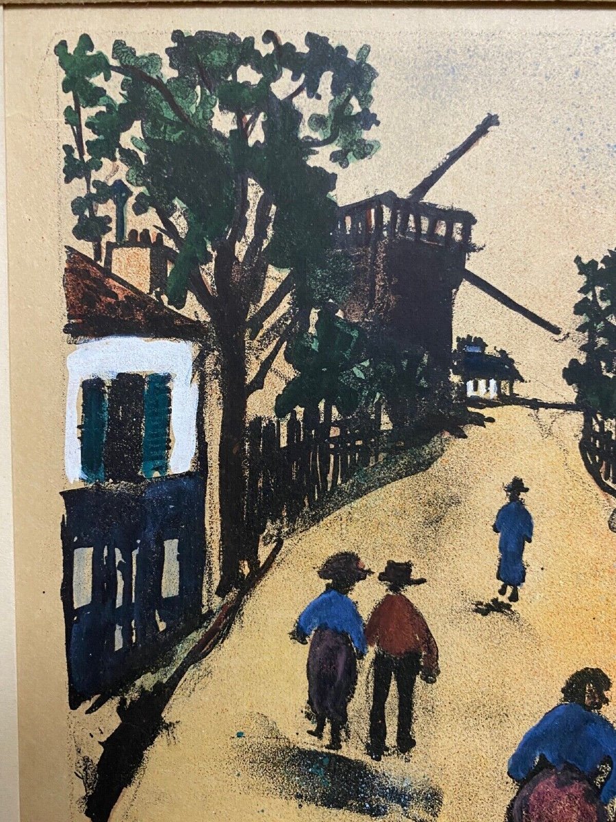 Lithographie contresignée Maurice Utrillo Montmartre Moulin de la Galette-photo-6