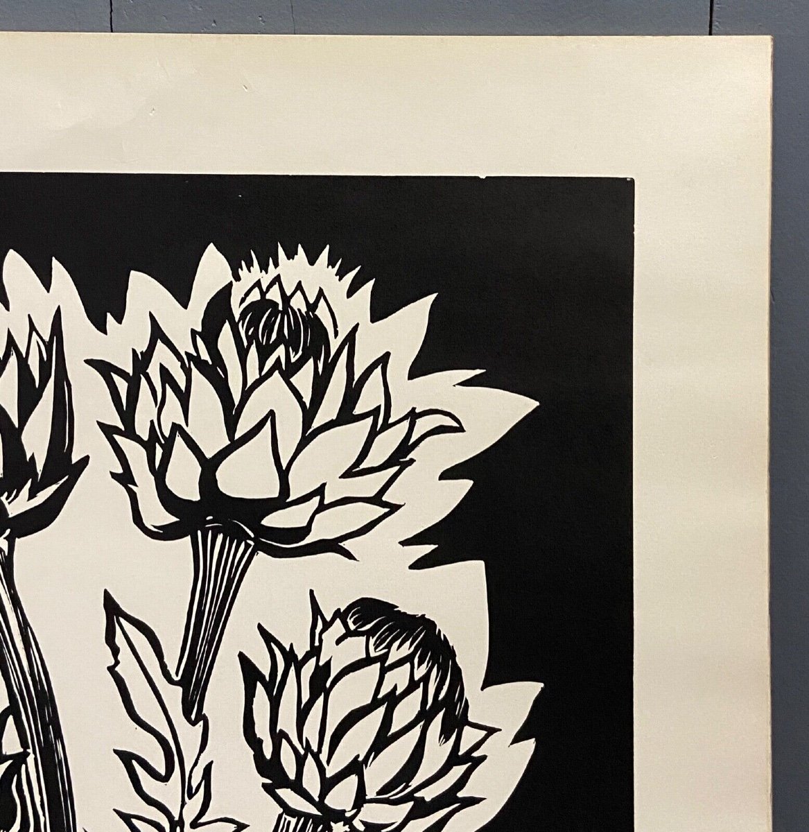 Lithographie contresignée Laure Malclès Masereel bouquet d'artichauts 1974-photo-2