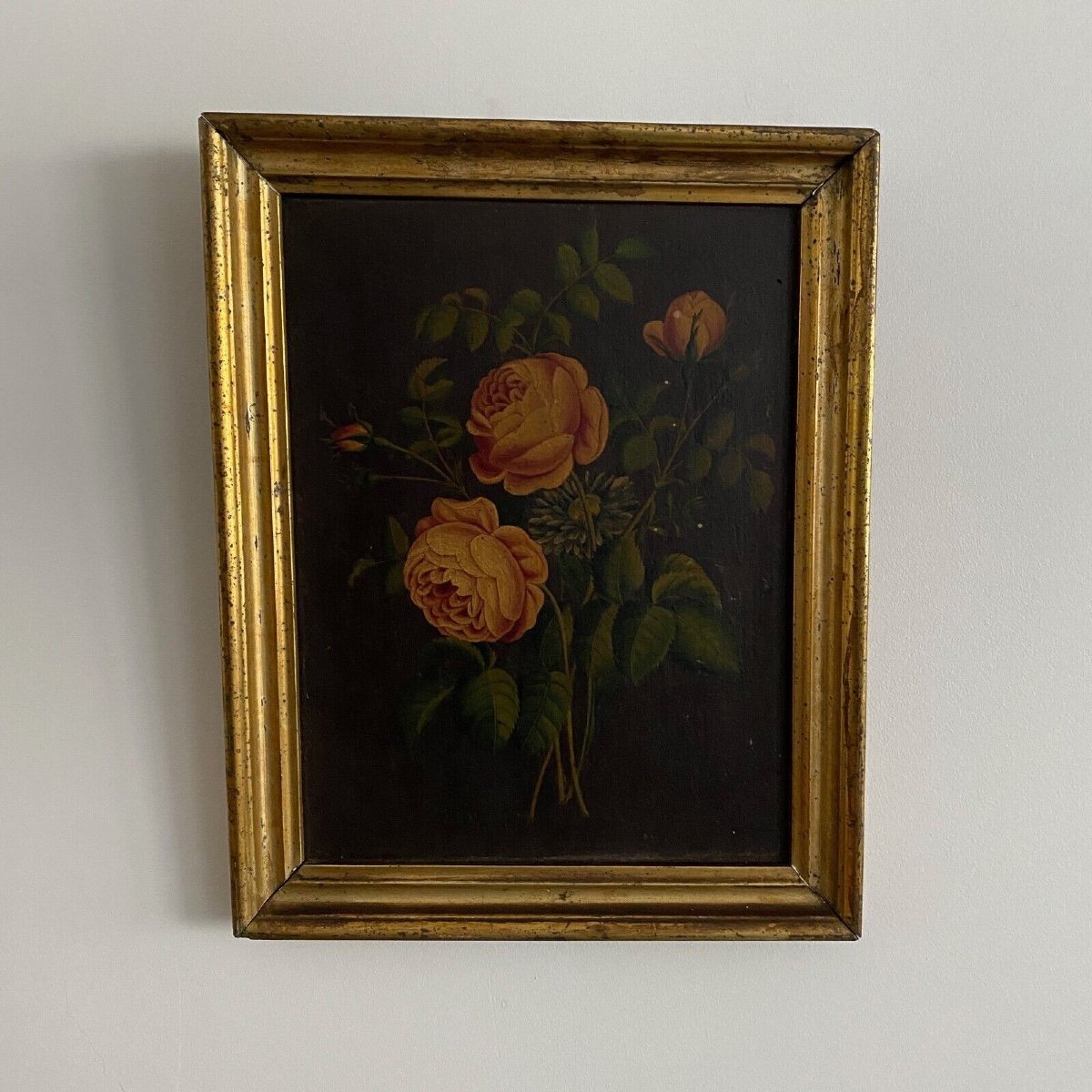 Pair Of Still Lifes, Oils On Cardboard, Late 19th Century, Bouquets Of Flowers-photo-2