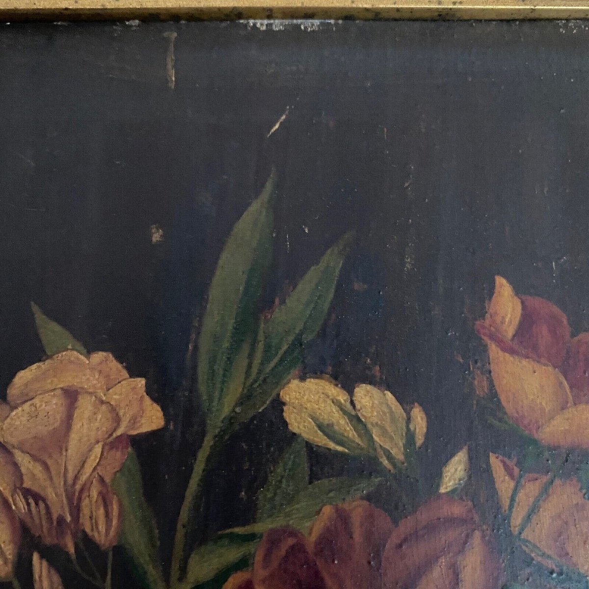 Pair Of Still Lifes, Oils On Cardboard, Late 19th Century, Bouquets Of Flowers-photo-7