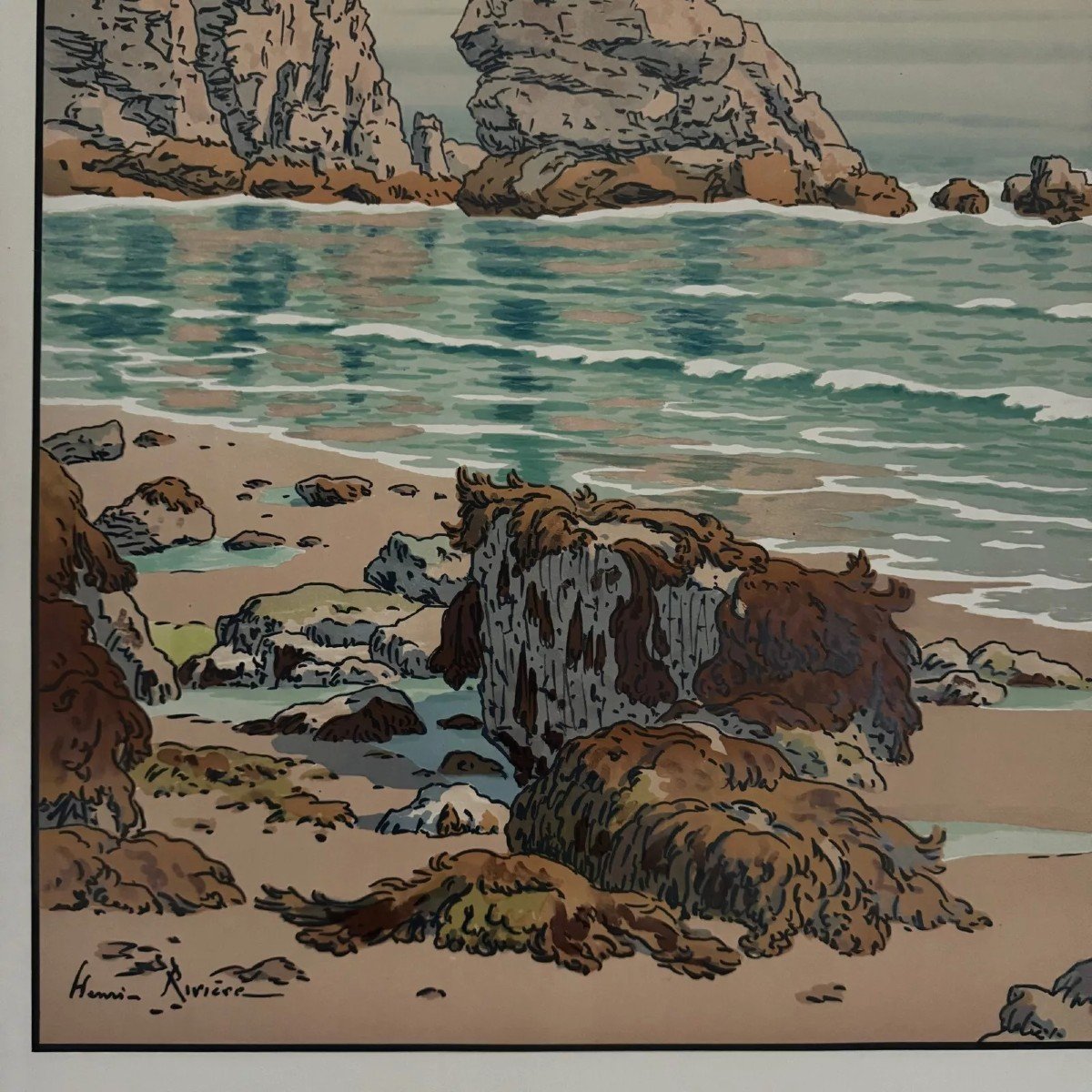 Lithographie par Henri Rivière Les Aspects de la Nature - La Mer-photo-2