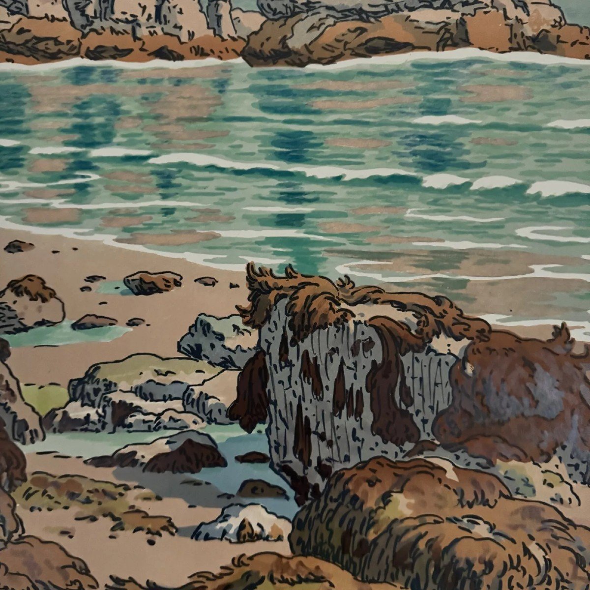 Lithographie par Henri Rivière Les Aspects de la Nature - La Mer-photo-4