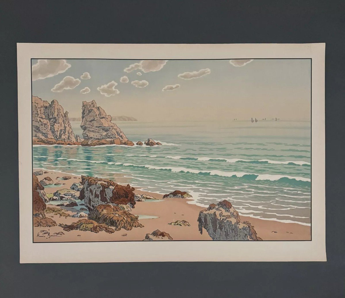 Lithographie par Henri Rivière Les Aspects de la Nature - La Mer