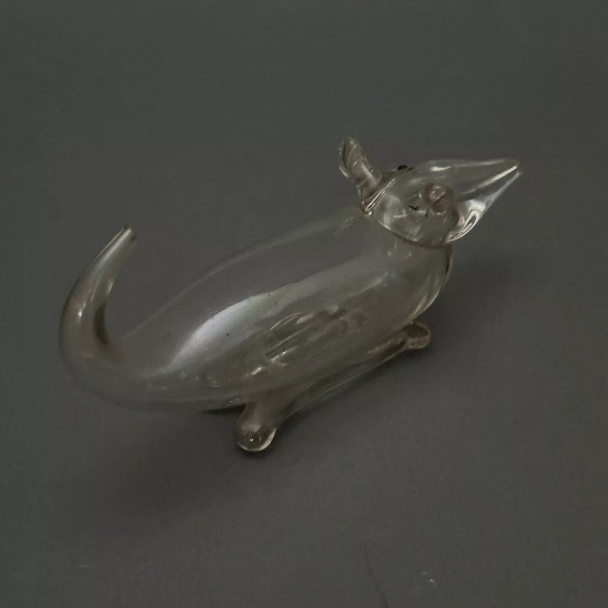 18th Century Blown Glass Mouse Dropper-photo-4