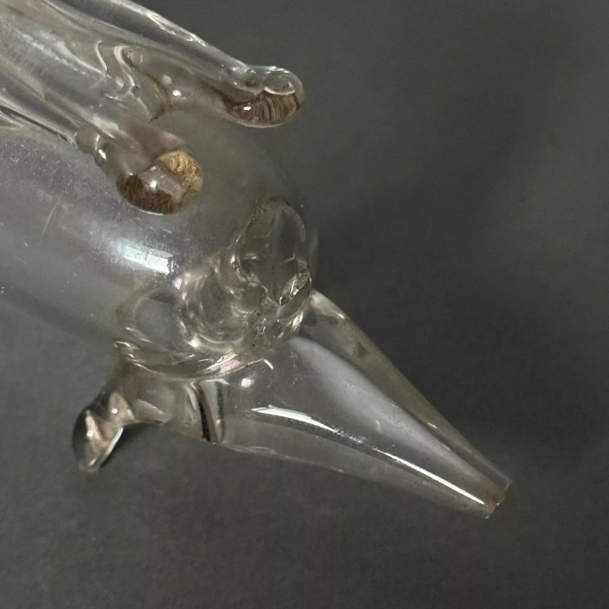 18th Century Blown Glass Mouse Dropper-photo-6