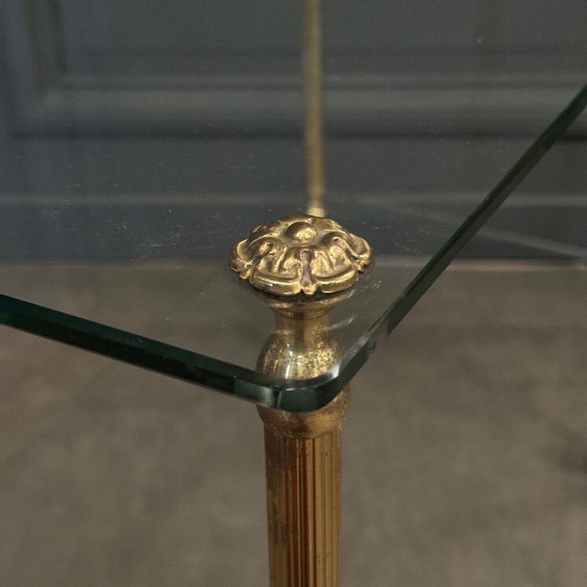 1960 Rolling Bar With Two Glass And Gilded Brass Trays-photo-2