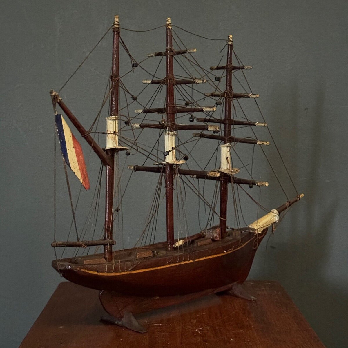 Model Of A 19th Century French Three-masted Ship Cancale-photo-2