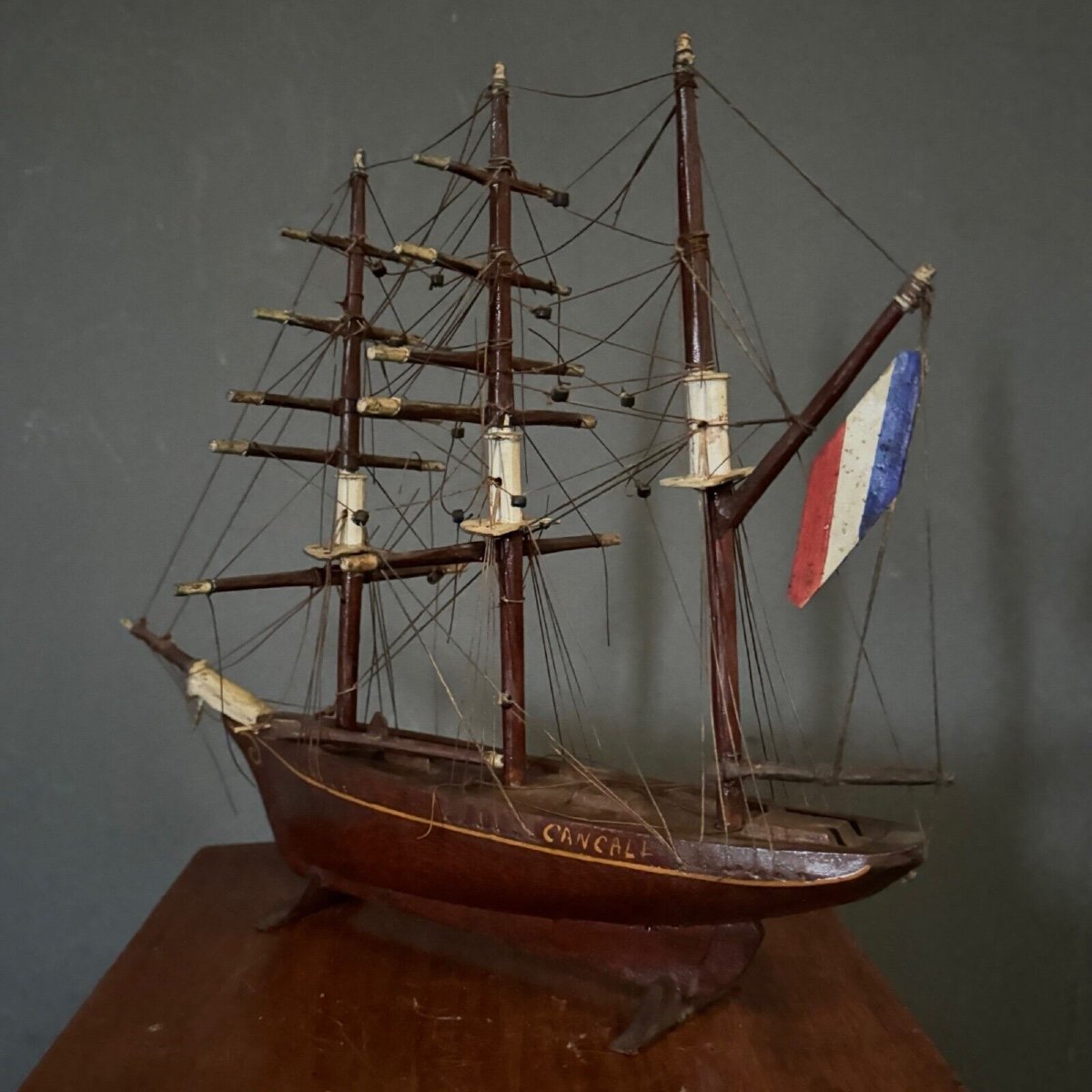 Model Of A 19th Century French Three-masted Ship Cancale