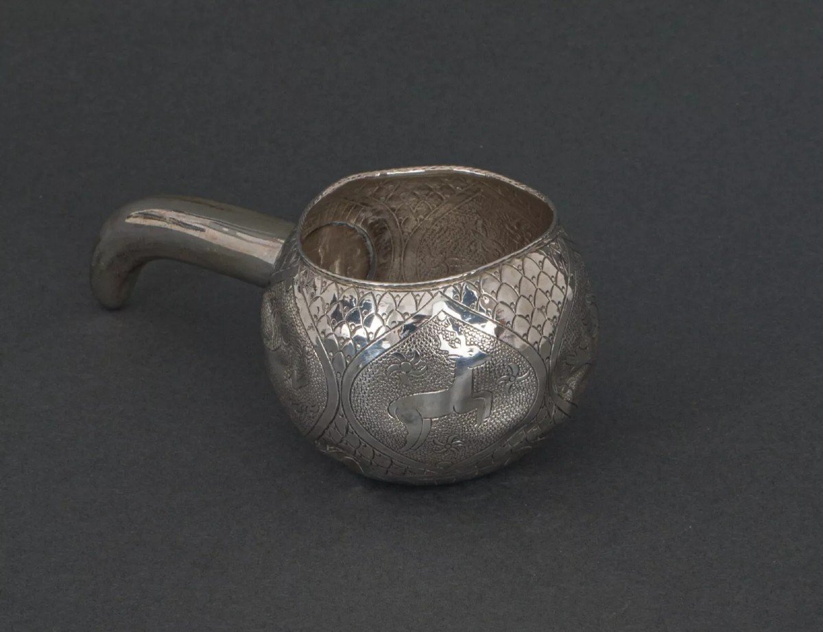 Kovsh Russian Silver Calabash Goblet 1900-photo-2