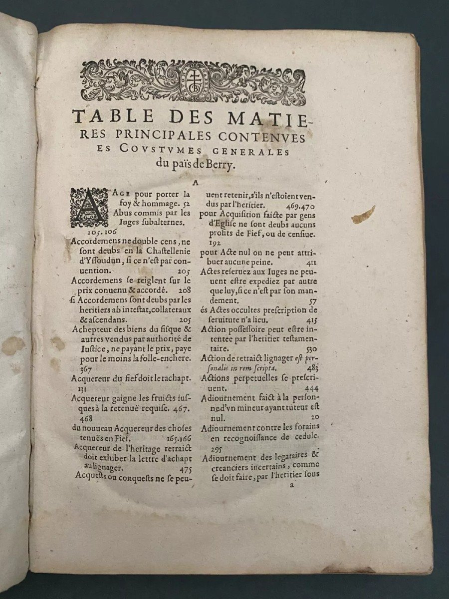 Book Customs Of The Countries And Duchy Of Berry Gabriel Labbé De Montueron 1607-photo-6