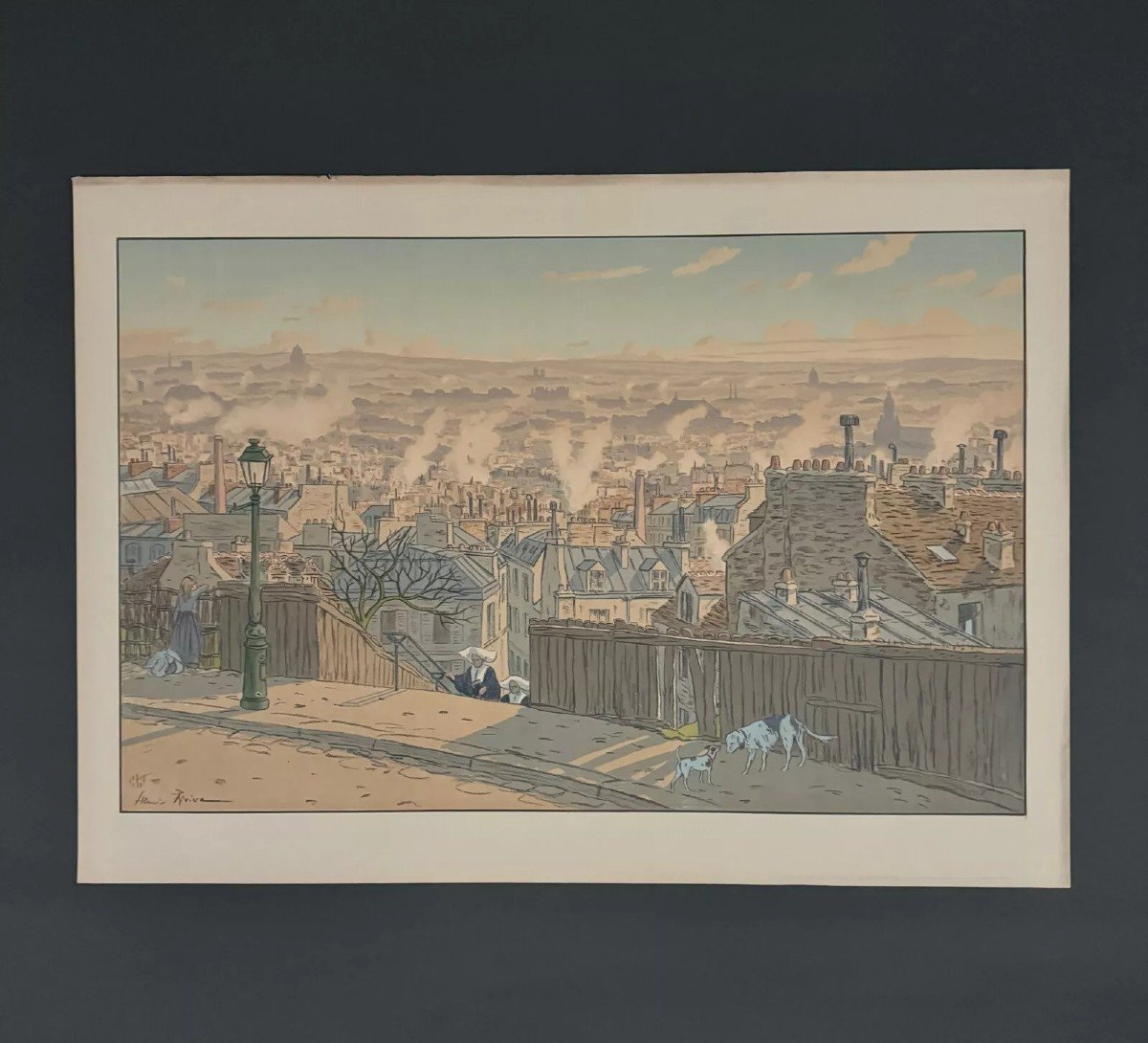 Lithograph By Henri Rivière Parisian Landscapes - Paris Seen From Montmartre