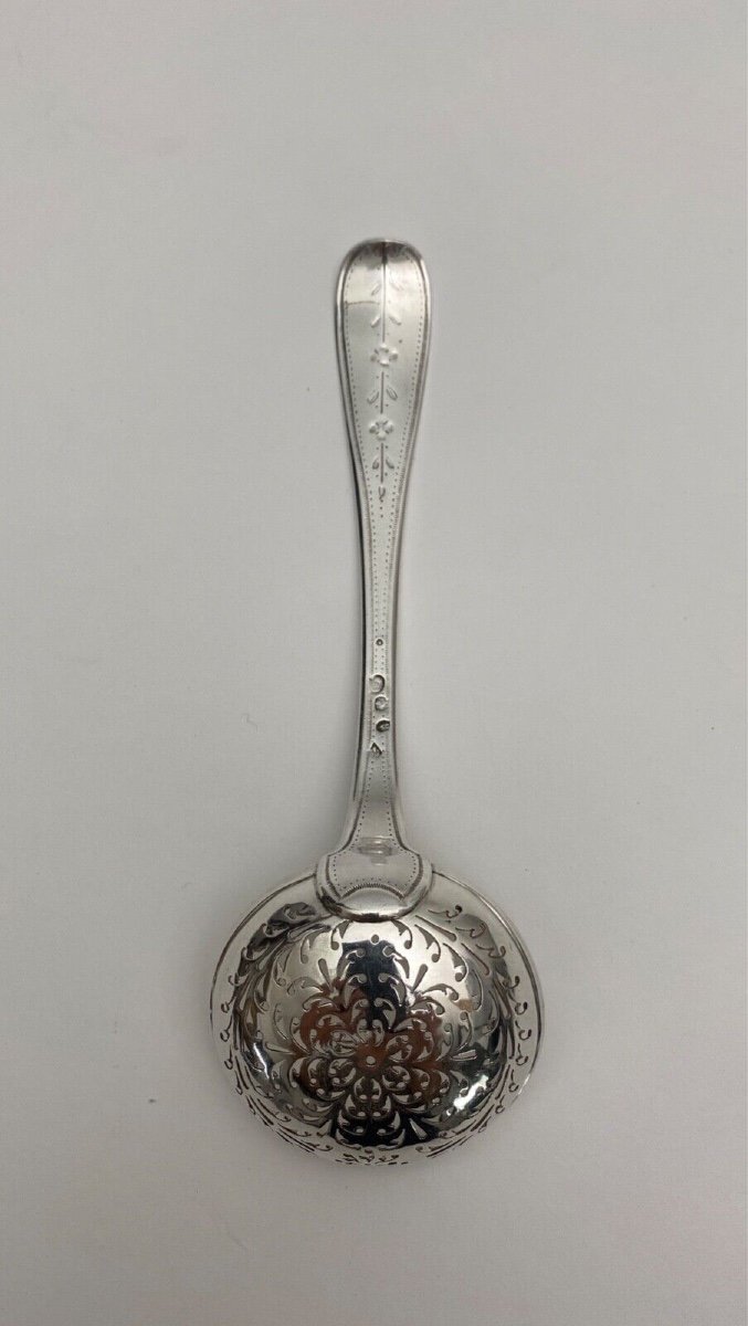 Cuillère à saupoudrer en argent XVIIIe fermiers généraux 93 grammes-photo-3