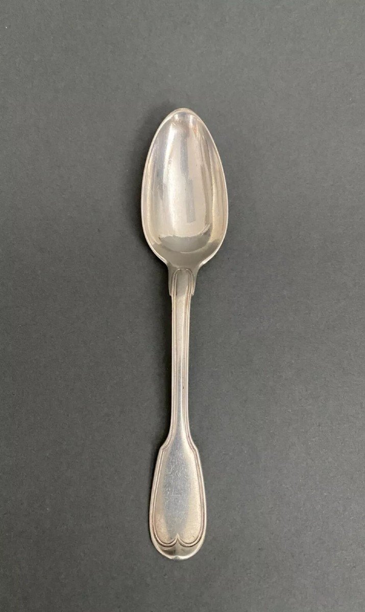 18th Century Solid Silver Stew Spoon With Fermiers Généraux Hallmarks-photo-4