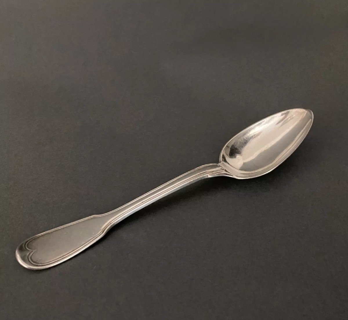 18th Century Solid Silver Stew Spoon With Fermiers Généraux Hallmarks