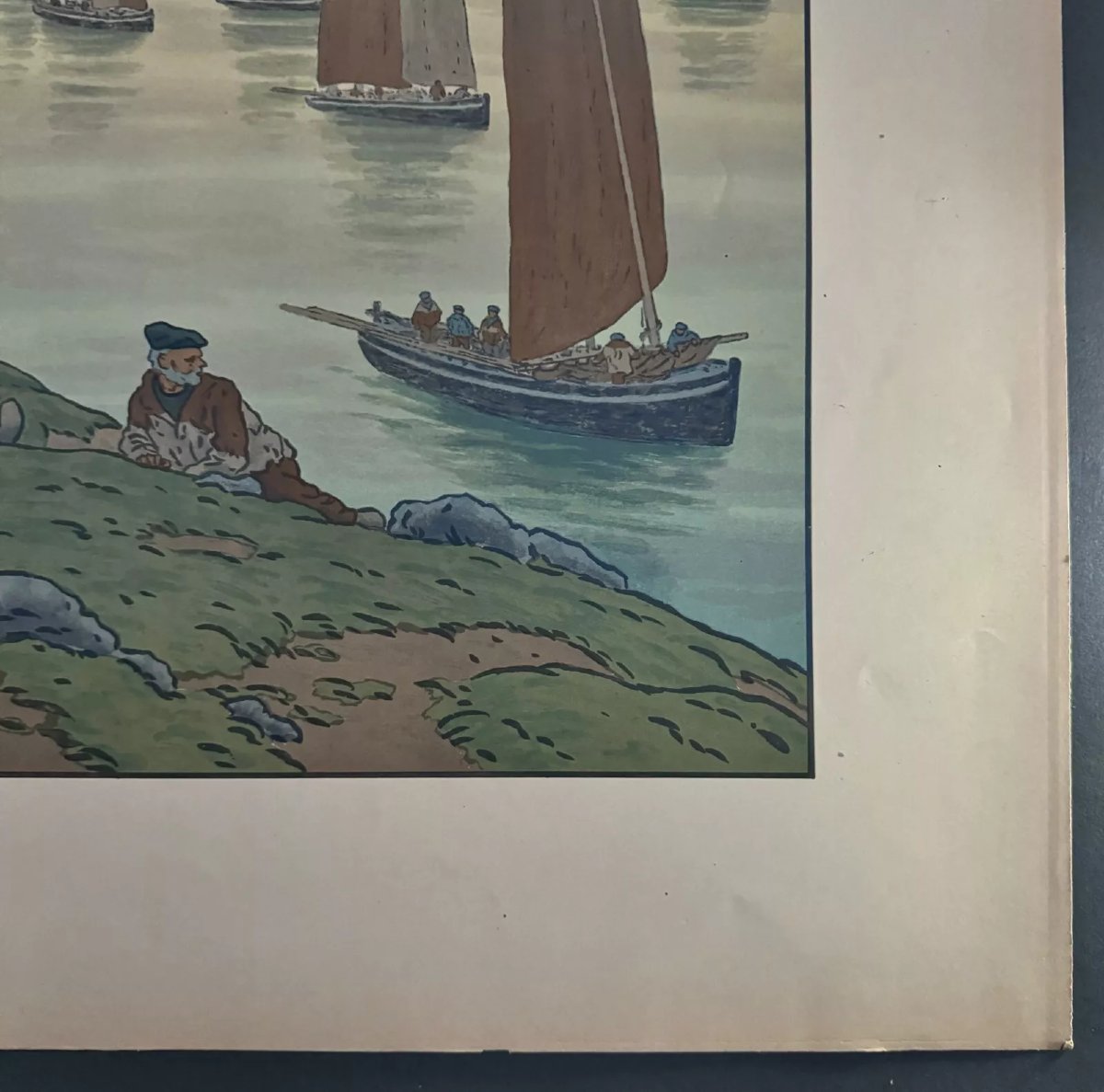 Lithographie par Henri Rivière Au Vent de Noroît - Les Vieux-photo-2