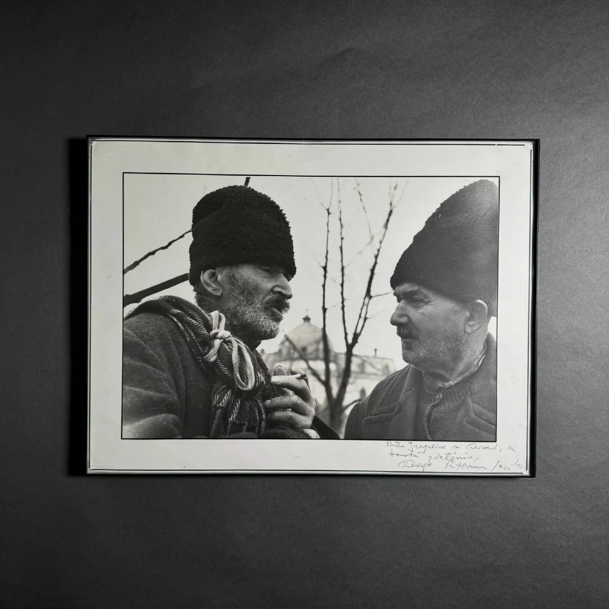 Artistic Photo Signed By Gheorge Rizeanu XXth 2 Romanian Men