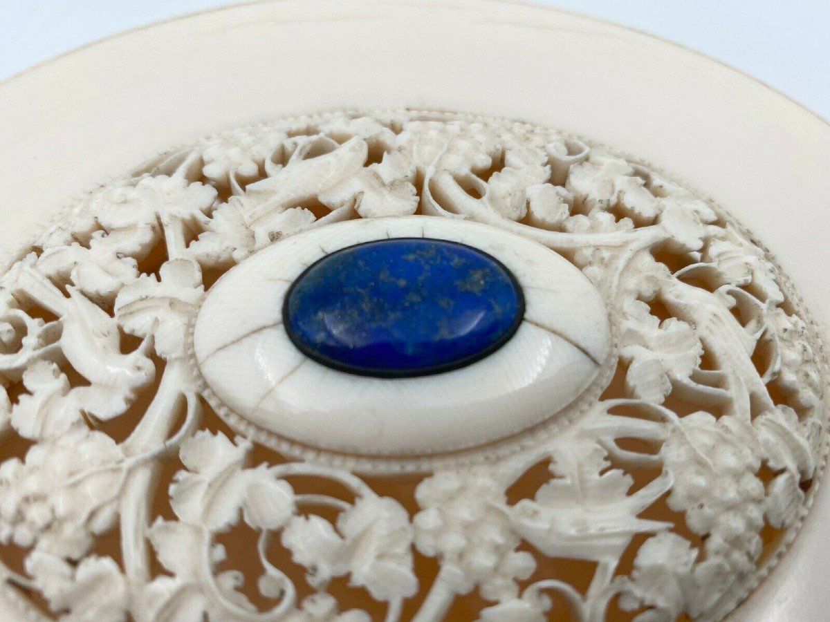 Box XIXe Dieppe Ajouree Animals Lapis Lazuli Cabochon-photo-2