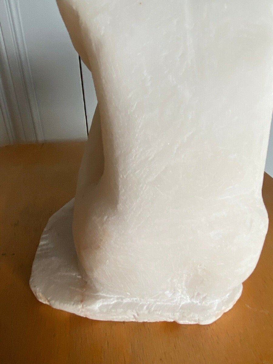 Sculpture Taille directe Pierre Onyx Femme agenouillée XXe-photo-7