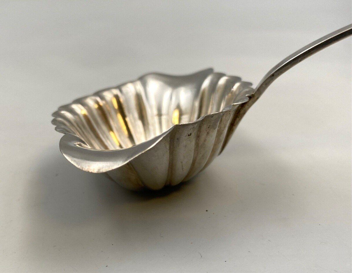 Silver Dessert Ladle Pb Berthier Philippe Minerve Bigorne Nineteenth-photo-7