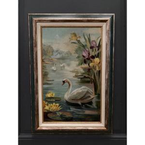 Oil On Cardboard By Marie Murier 1940 Naturalist Decor Mid-20th Century