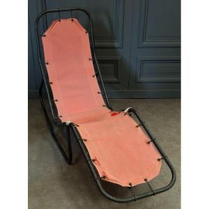 Barwa Lounge Chair In Metal And Fabric By Bartolucci And Waldheim 1960