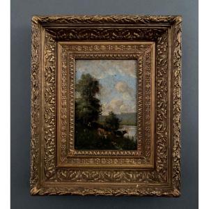 Oil By Dupuy Pseudonym Of Galien Laloue 19th Century Barbizon 