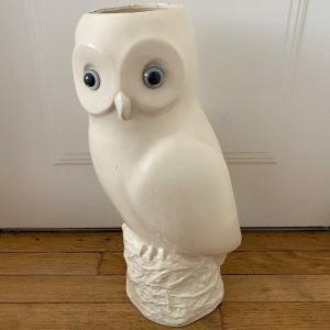 Umbrella Stand In The Shape Of An Owl Or Owl In Resin 1970