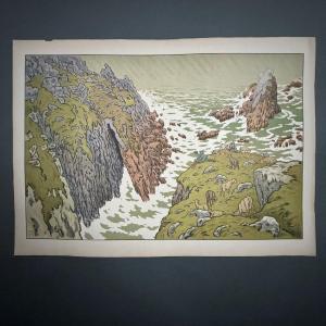 Lithographie par Henri Rivière La Falaise - Les Aspects de la Nature