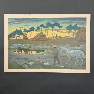 Lithographie par Henri Rivière Les Aspects de la Nature - Le Crépuscule