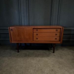 Small Scandinavian Teak Sideboard 1960s Three Drawers