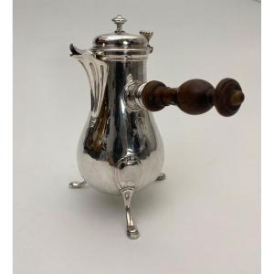 18th Century Silver Chocolate Pot Tripod Fermiers Généraux 378 Grams