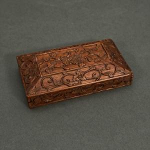 Hand Carved Wooden Companion Box With Foliage Decoration