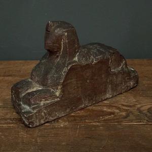 Red Marble Sphinx Sculpture By Ch. Filleul Early 20th Century