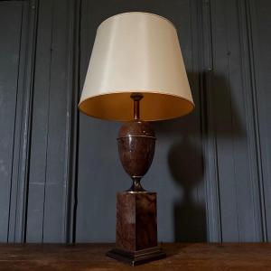 Lampe effet marbré avec son abat-jour 1980 sur pied douche