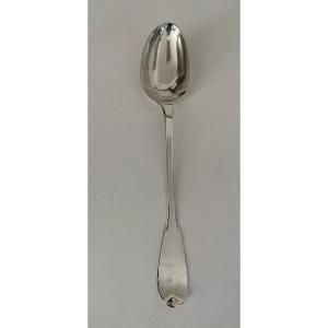 18th Century Silver Stew Spoon, Fermiers Généraux Jsp Hallmarks