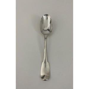 18th Century Silver Stew Spoon, Fermiers Généraux Hallmarks Nm 72 Grams