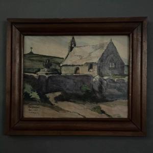 Aquarelle chapelle à Porspoder 1935 par E. Vasquer